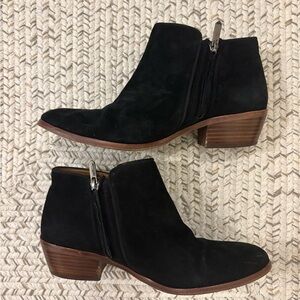Sam Edelman Black and Brown Ankle Booties with Suede Finish
